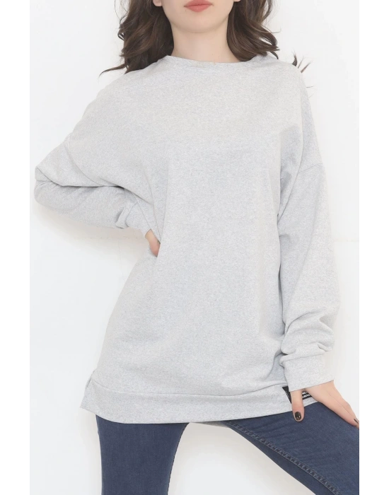 Baskılı Oversize Bisiklet Yaka T-shirt - Siyah