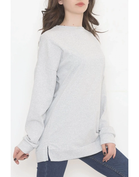 Baskılı Oversize Bisiklet Yaka T-shirt - Siyah