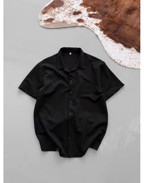 İki İplik Kumaş Gömlek - Siyah