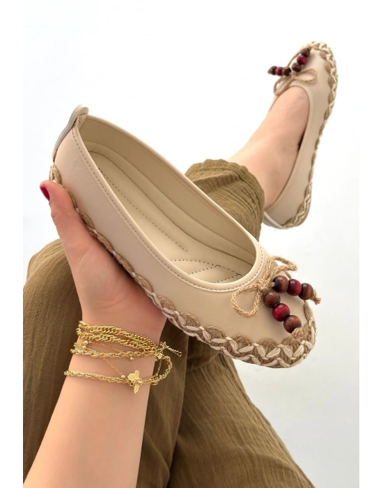 Ilwe Bej Cilt Babet Ayakkabı