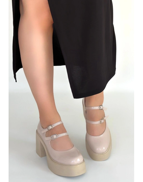 Jarlo Bej Rugan Dolgu Topuk Ayakkabı