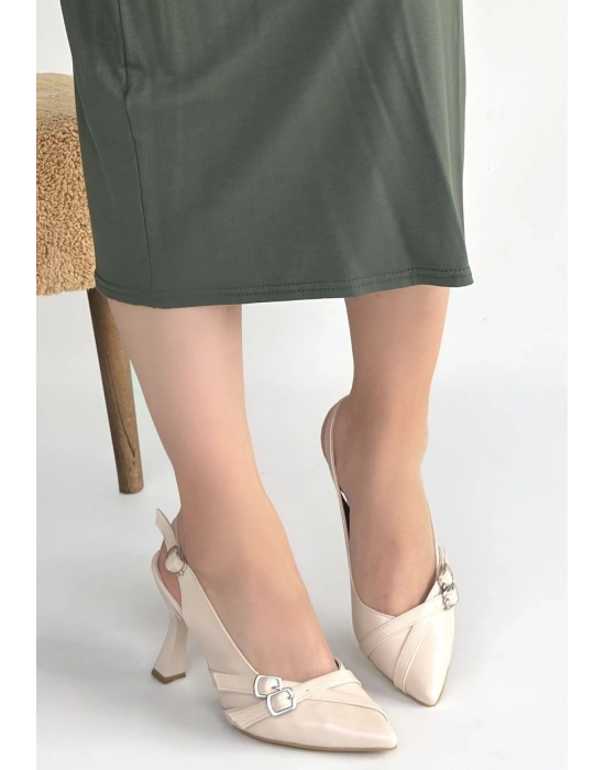 Jedda Bej Cilt Topuklu Ayakkabı