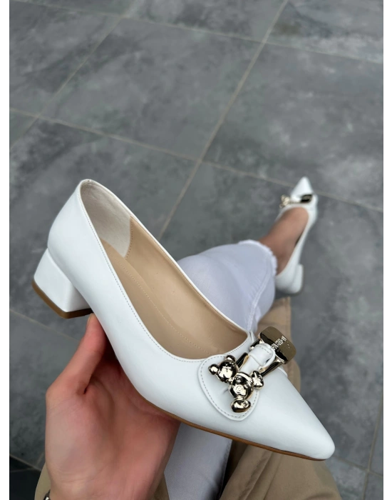 Jies Beyaz Topuklu Ayakkabı