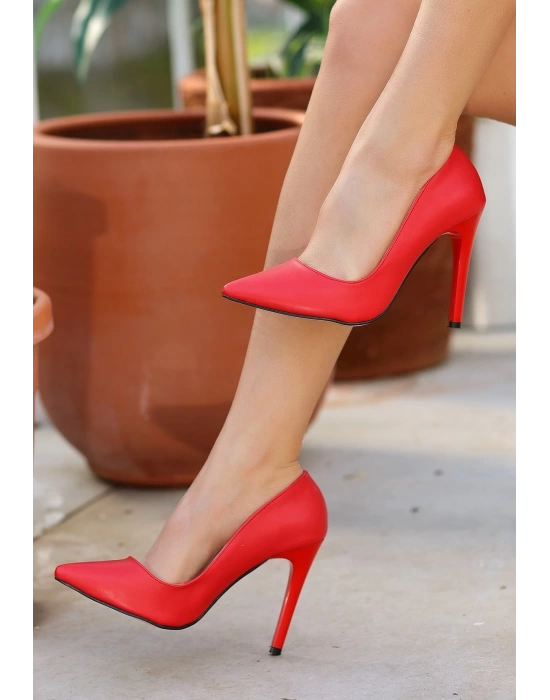 Jilya Kırmızı Cilt Stiletto Ayakkabı