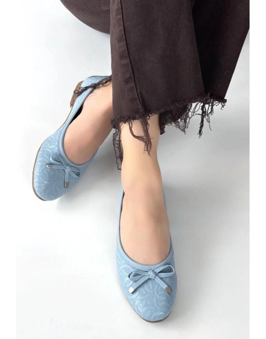 Jnues Mavi Deri Babet Ayakkabı