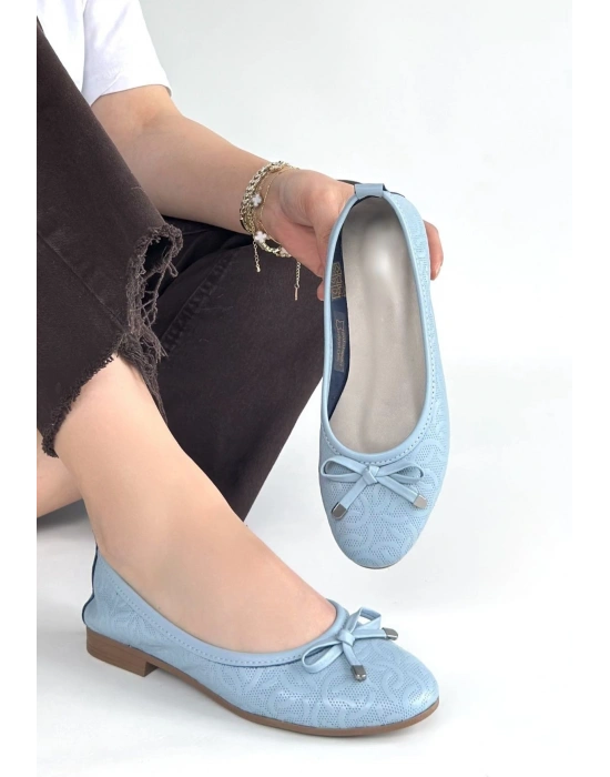 Jnues Mavi Deri Babet Ayakkabı
