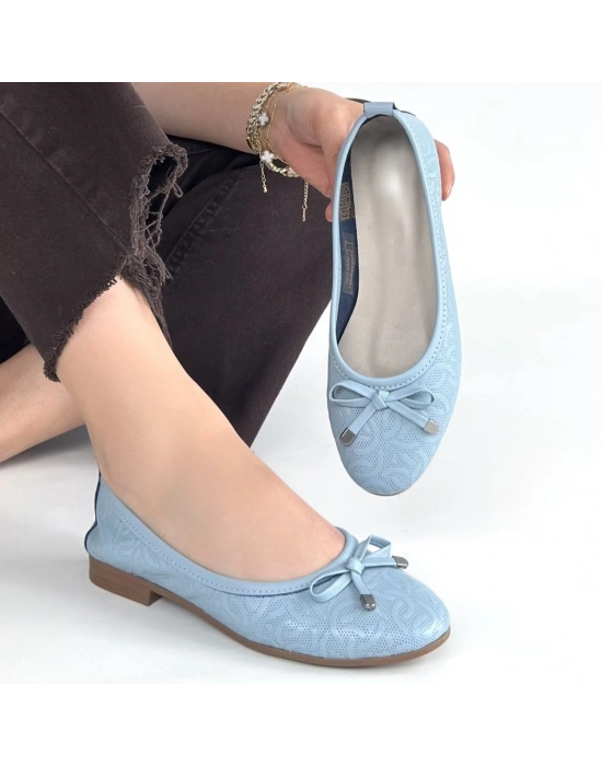 Jnues Mavi Deri Babet Ayakkabı