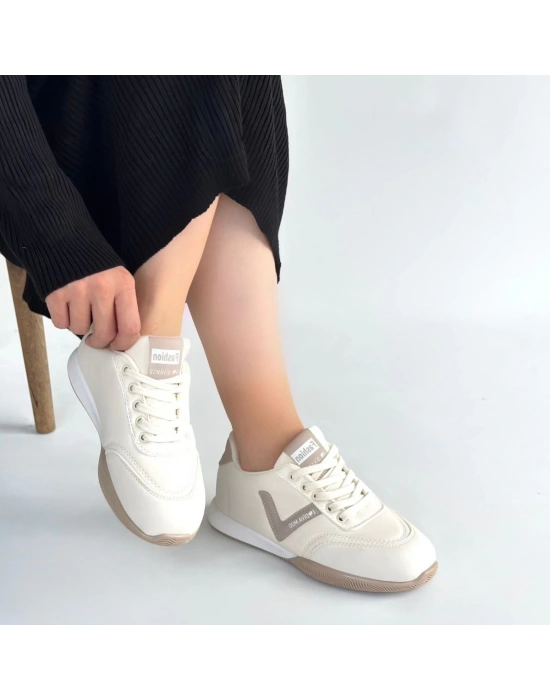 Jowen Bej Cilt Vizon Detaylı Bağcıklı Spor Ayakkabı