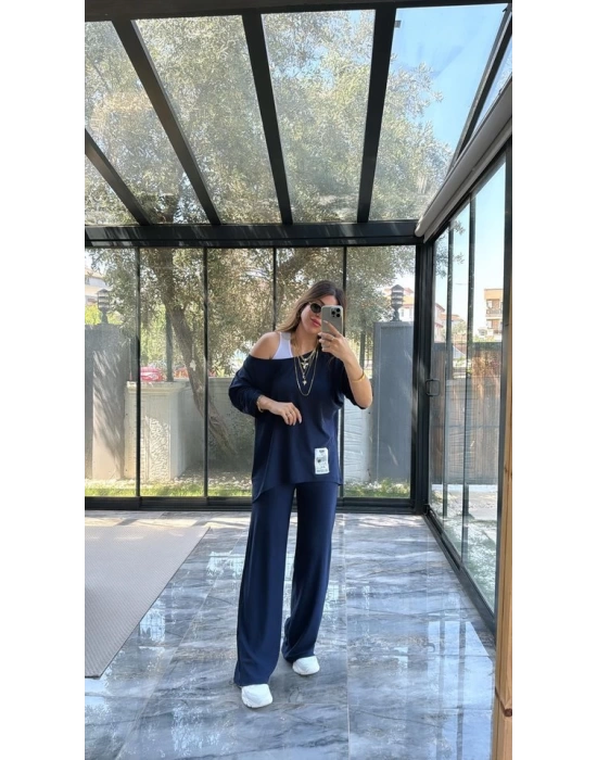 Kadın Asimetrik Kesim Arma Detay Atlet Dahil üçlü Takım
