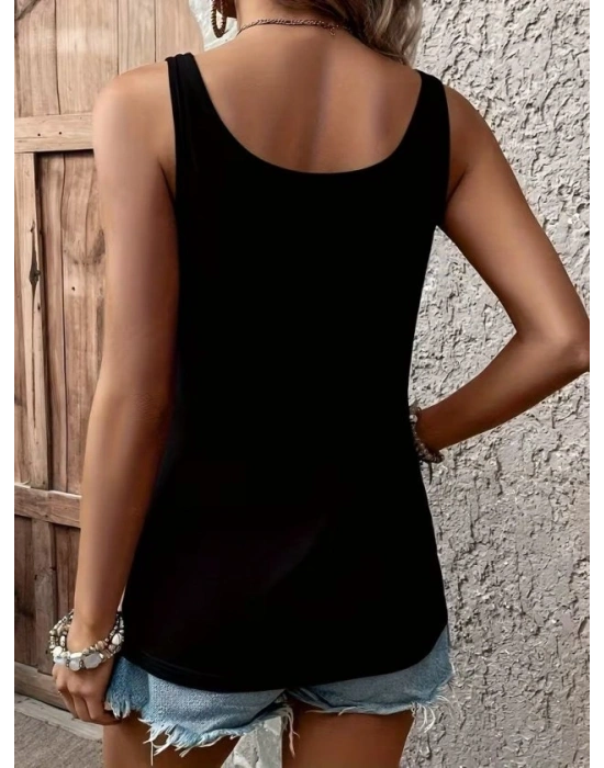 Kadın Askılı Geniş V Yakalı Viskon Bluz