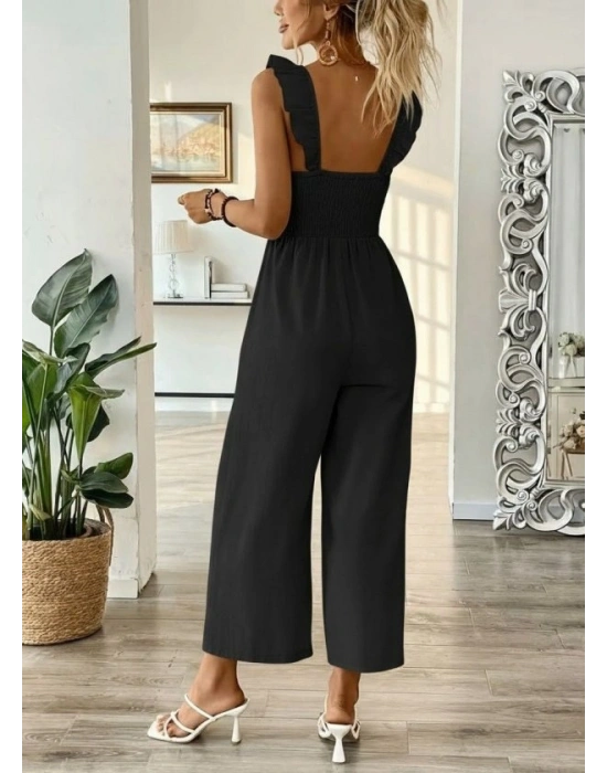 Kadın Askılı Gipe Detaylı Cepli Uzun Tulum