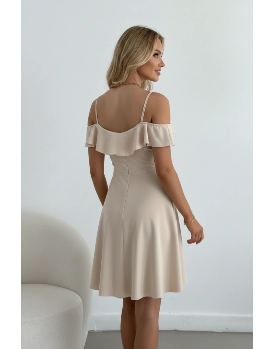 Kadın Askılı Omuz Fırfırlı Elbise