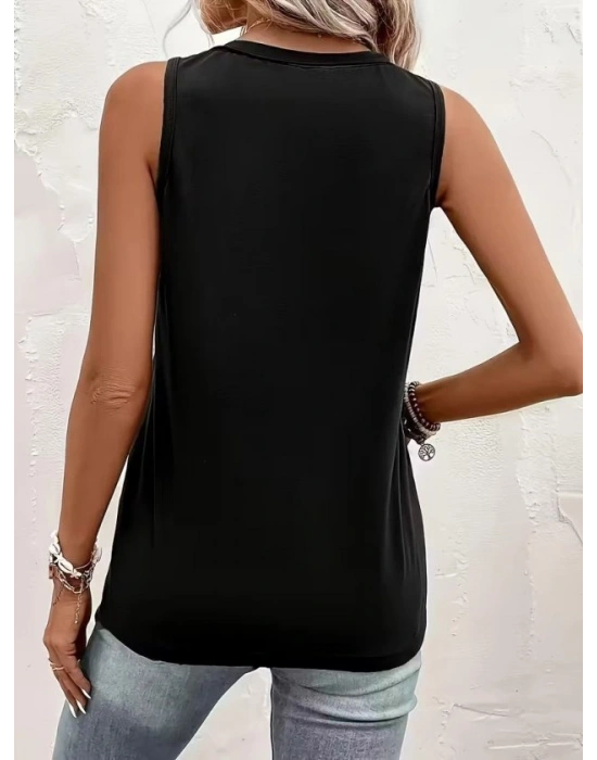 Kadın Askılı önden Düğmeli Viskon Bluz