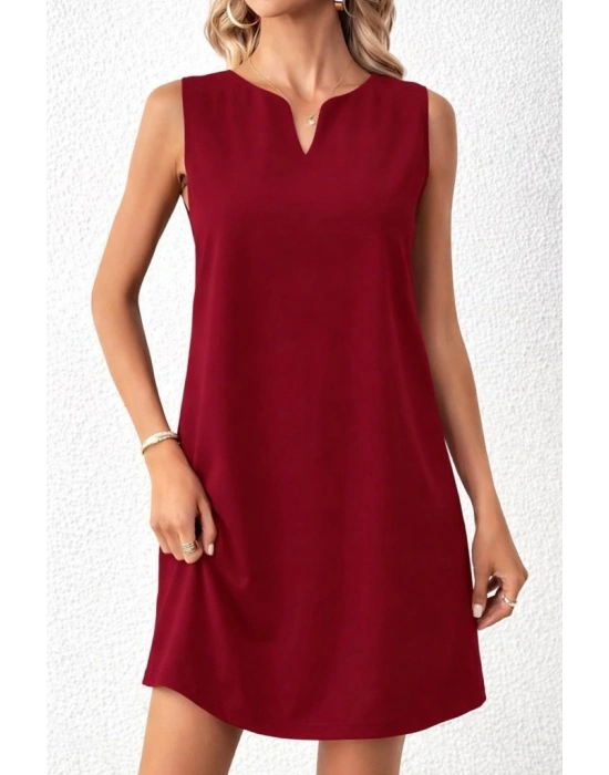 Kadın Askılı V Yakalı Mini Ithal Krep Elbise