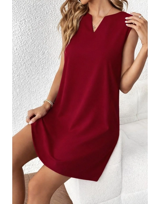 Kadın Askılı V Yakalı Mini Ithal Krep Elbise