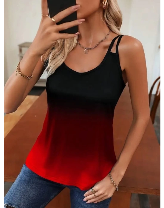 Kadın Askılı Yuvarlak Yaka Süprem Bluz