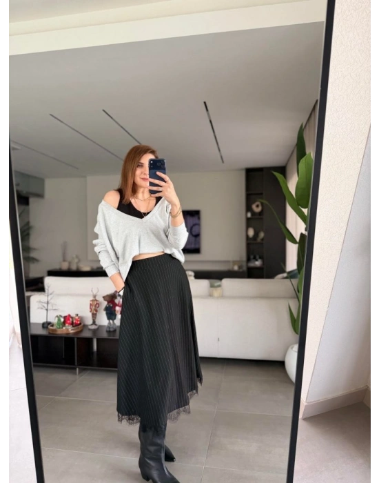 Kadın Atlet Bluz Ve Etek üçlü Takım