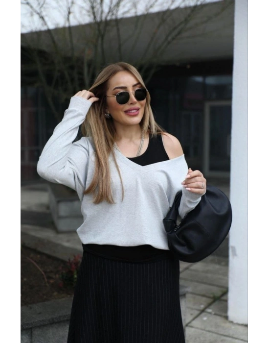 Kadın Atlet Bluz Ve Etek üçlü Takım