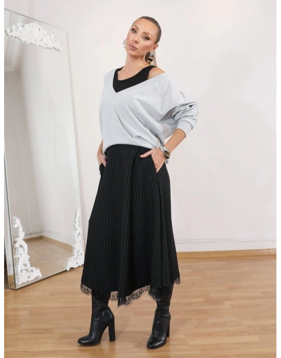 Kadın Atlet Bluz Ve Etek üçlü Takım