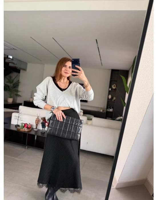 Kadın Atlet Bluz Ve Etek üçlü Takım