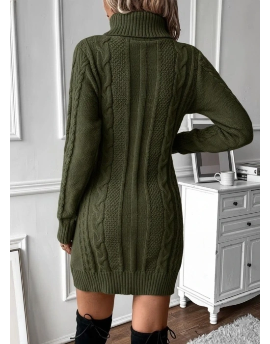 Kadın Balıkçı Yaka Mini Triko Elbise