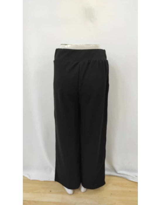 Kadın Beli Lastikli Düğmeli Ithal Krep Pantolon
