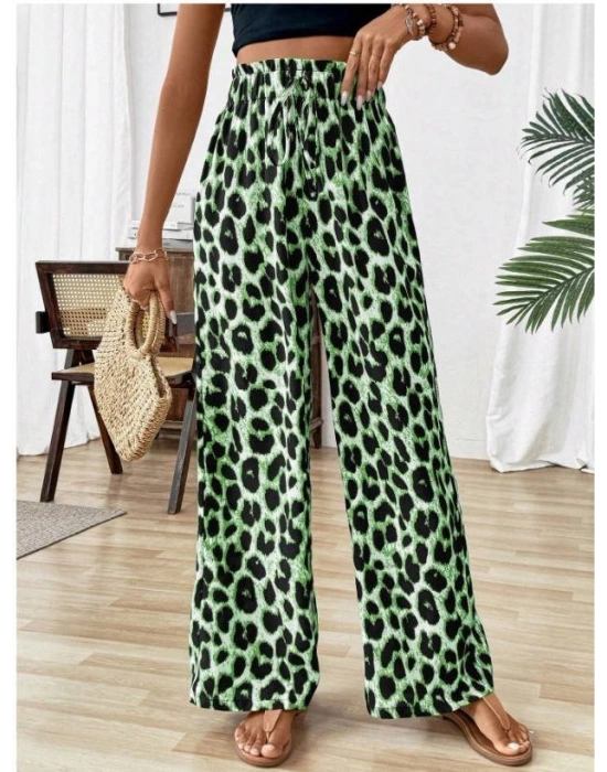 Kadın Beli Lastikli Leopar Desen Süprem Pantolon