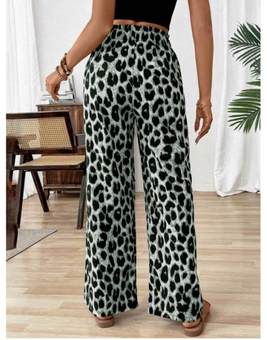 Kadın Beli Lastikli Leopar Desen Süprem Pantolon