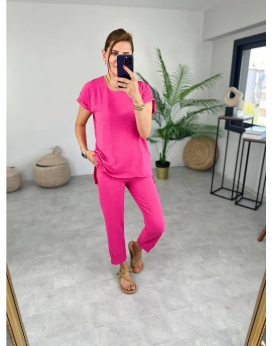 Kadın Bisiklet Yaka Paça Pensli Aerobin Kumaş İkili Takım