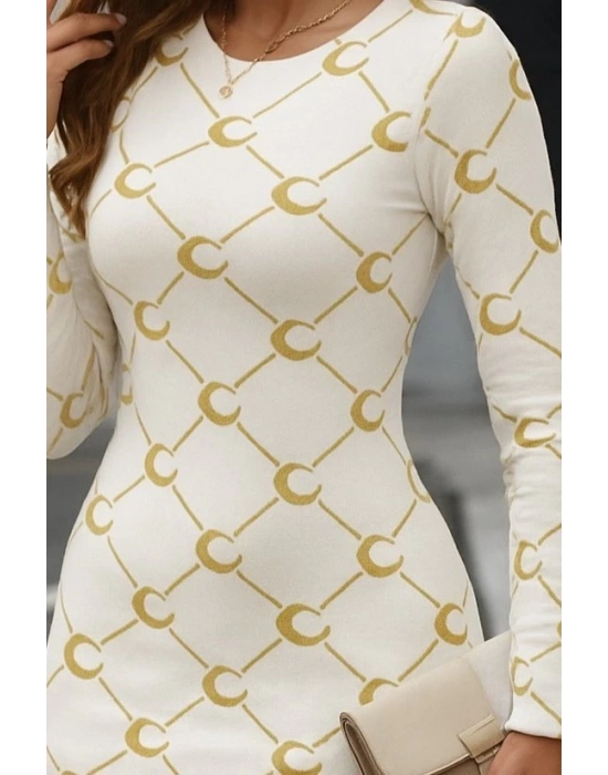 Kadın Bisiklet Yaka Uzun Kol Triko Mini Boy Elbise