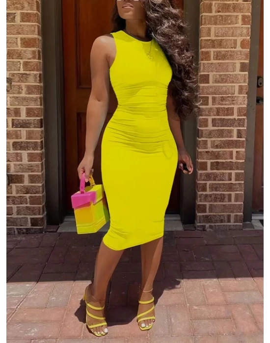 Kadın Bodycon Midi Boy Dalgıç Elbise