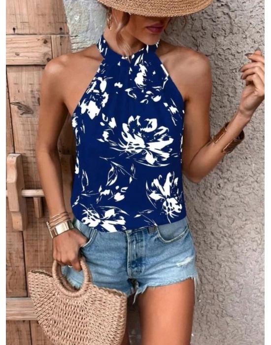 Kadın çiçek Desen Mikro Kumaş Bluz