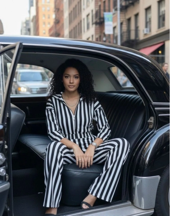 Kadın çizgi Detay Kadife Kumaş Hırka Pantolon Ikili Takım