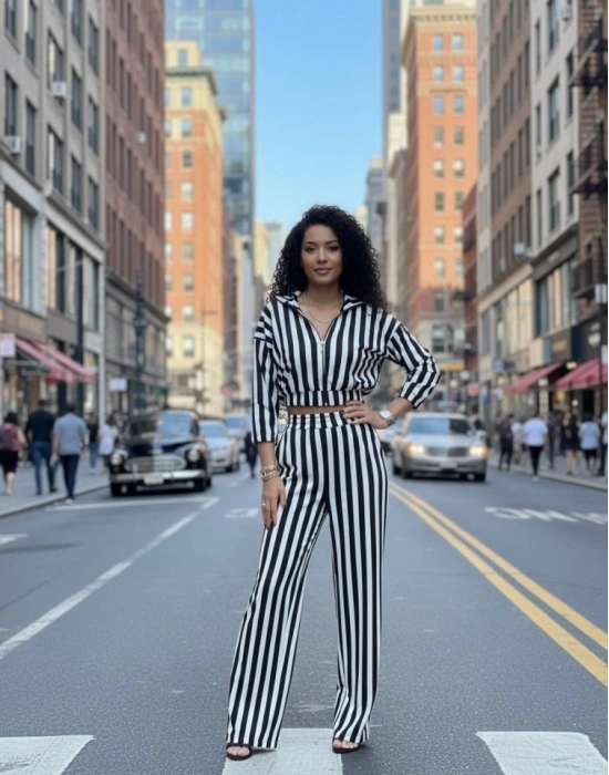 Kadın çizgi Detay Kadife Kumaş Hırka Pantolon Ikili Takım