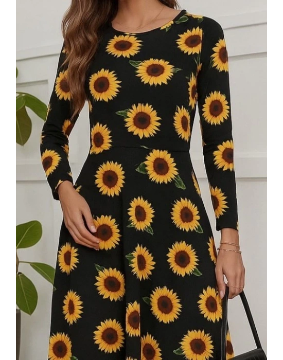 Kadın Fakir Kol Bisiklet Yaka Midi Mikro Elbise