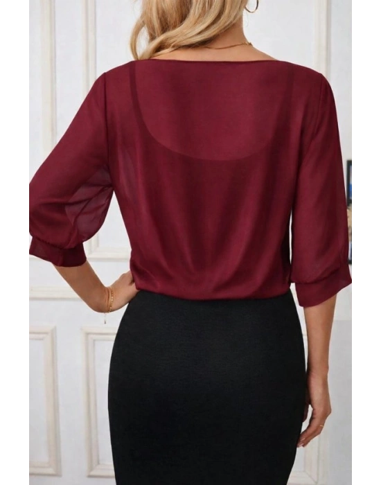 Kadın Fakir Kollu önden Bağlamalı Kısa şifon Bolero Ceket