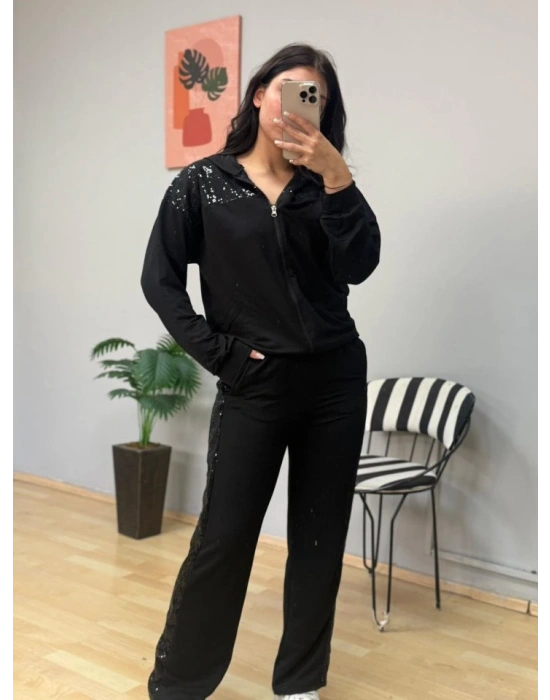 Kadın Iki Iplik Kumaş Pul Ve Fermuar Detaylı Ikili Takım