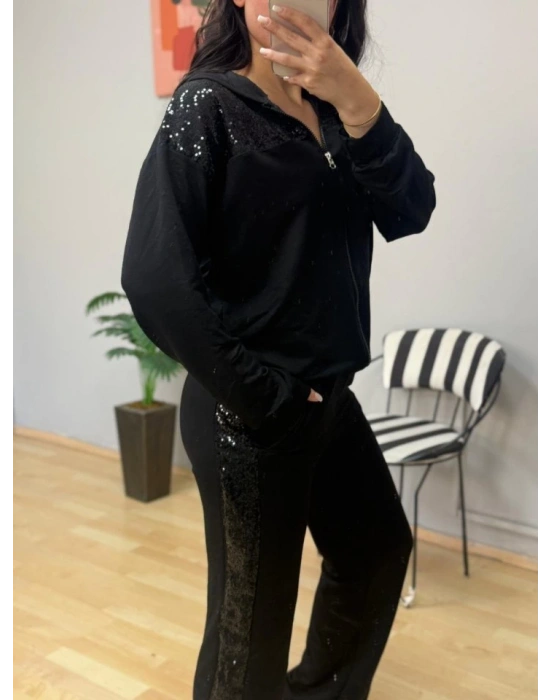 Kadın Iki Iplik Kumaş Pul Ve Fermuar Detaylı Ikili Takım