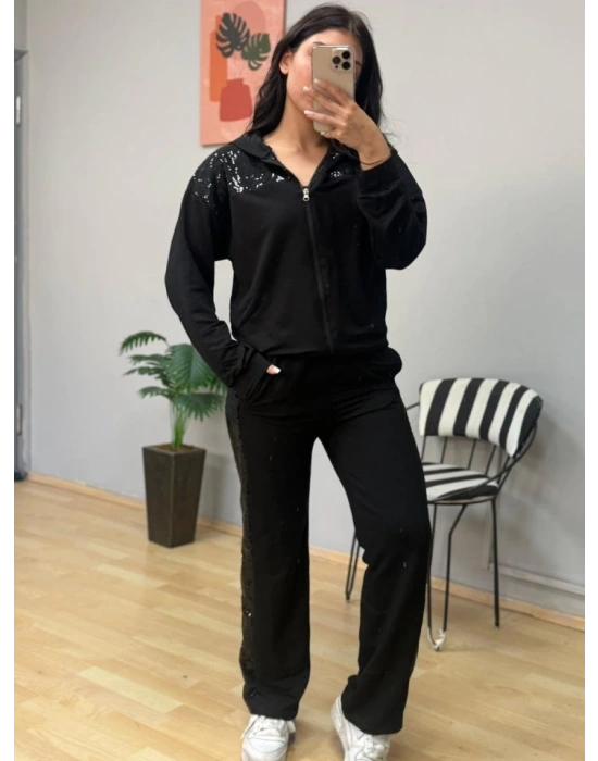 Kadın Iki Iplik Kumaş Pul Ve Fermuar Detaylı Ikili Takım