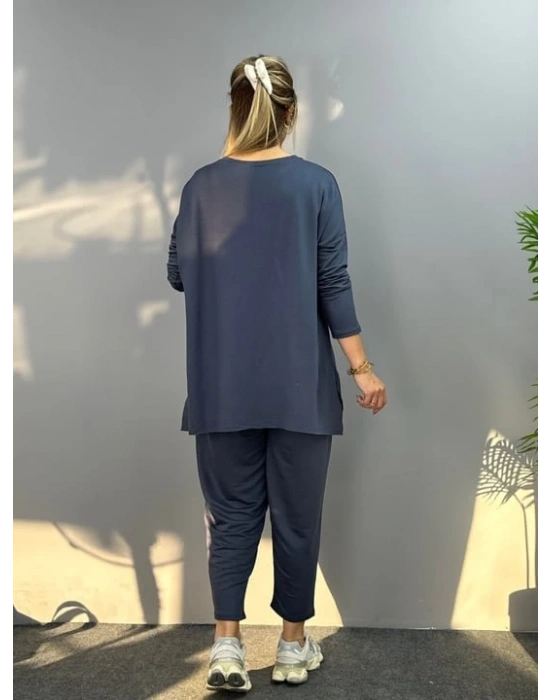 Kadın Iki Iplik Viskon Pamuk Kumaş Arma Detaylı Ikili Takım