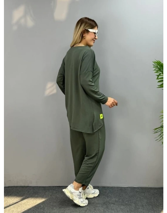 Kadın Iki Iplik Viskon Pamuk Kumaş Arma Detaylı Ikili Takım