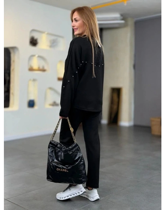 Kadın Inci Detay Modal Kumaş Ikili Takım