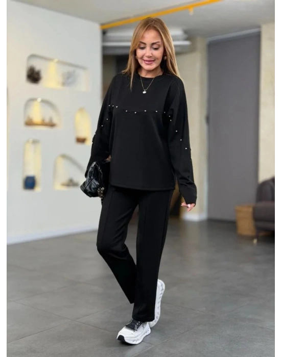 Kadın Inci Detay Modal Kumaş Ikili Takım