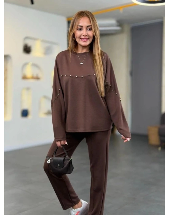 Kadın Inci Detay Modal Kumaş Ikili Takım