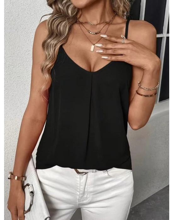 Kadın Ip Askılı V Yakalı Sandy Bluz