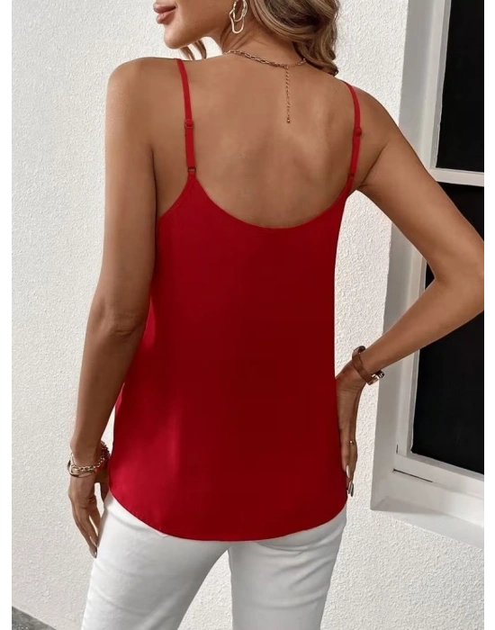 Kadın Ip Askılı V Yakalı Sandy Bluz