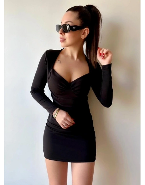 Kadın Kare Yaka Mini Elbise