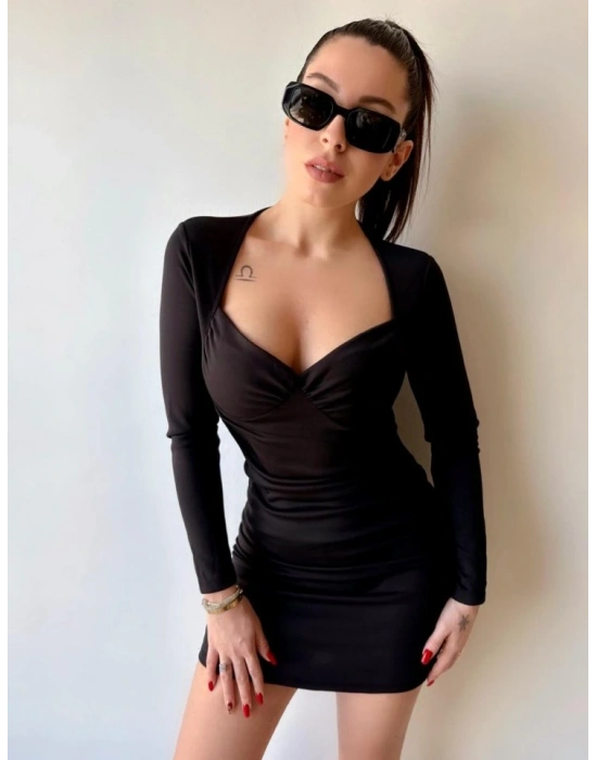 Kadın Kare Yaka Mini Elbise