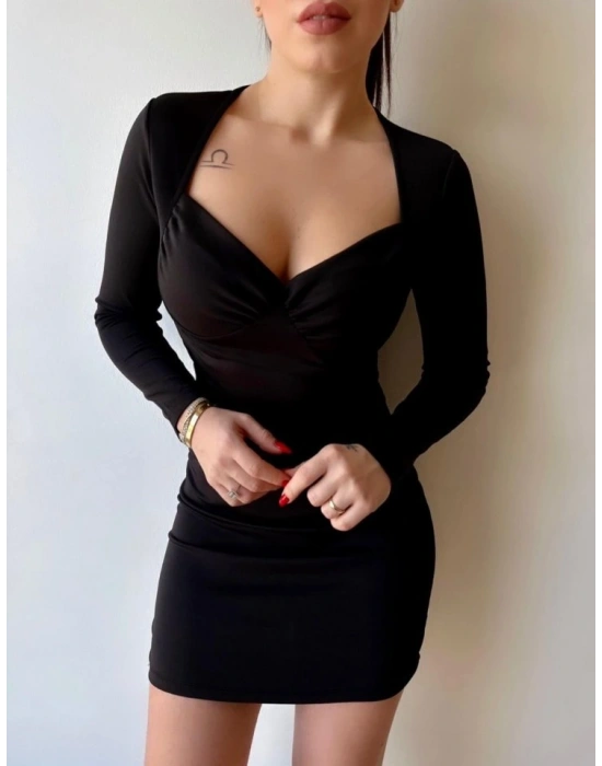 Kadın Kare Yaka Mini Elbise