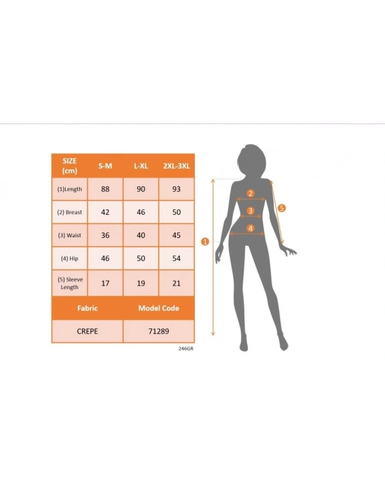 Kadın Kısa Kollu Bisiklet Yaka Yanlardan Büzgülü Kısa Janjan Krep Elbise